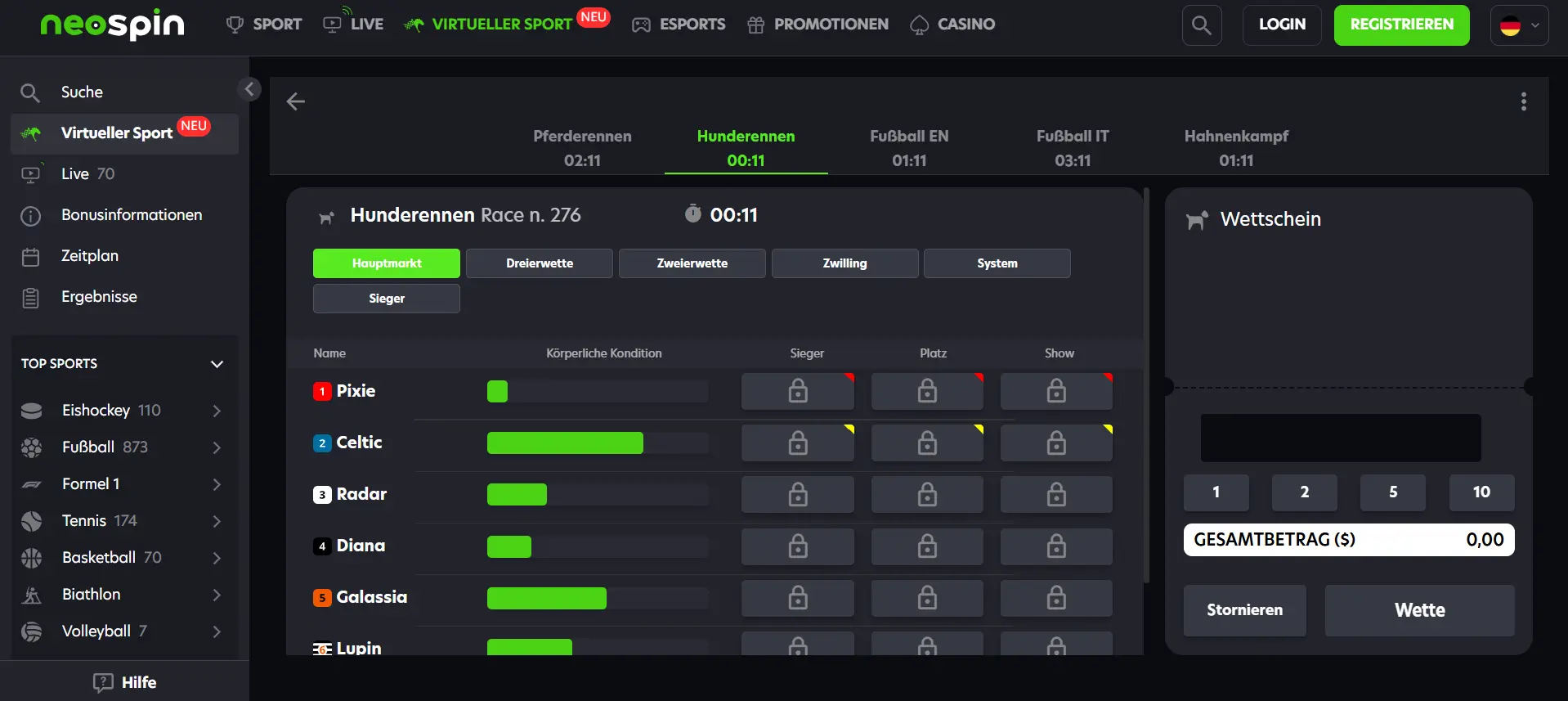 Virtueller Sport bei NeoSpin