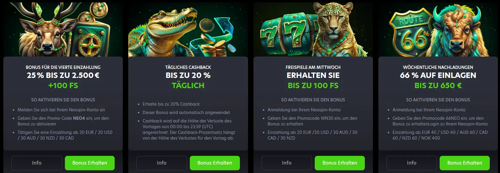Willkommensbonus im NeoSpin Casino