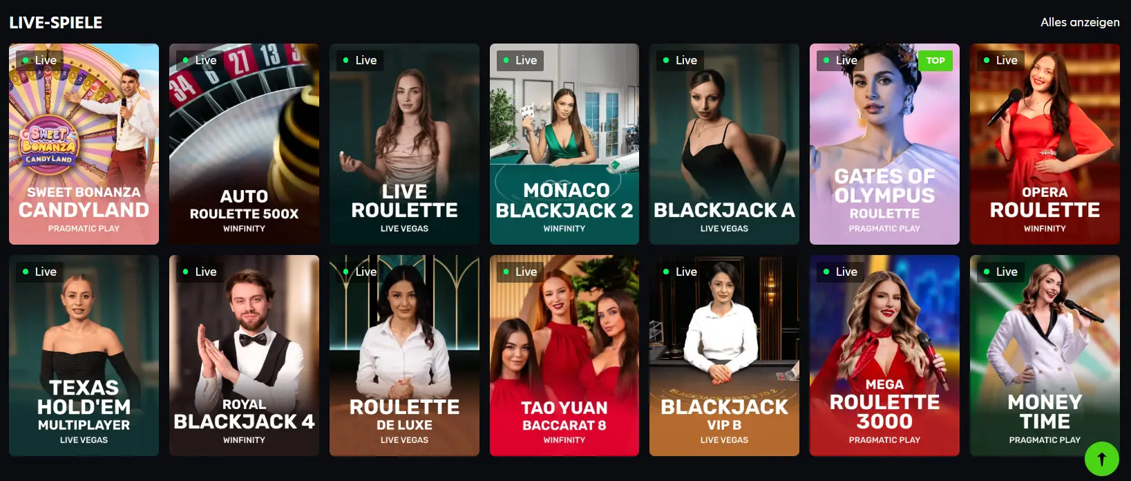 Live-Spiele im NeoSpin Casino